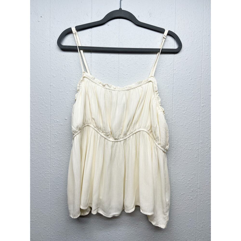 Forever 21 Babydoll Gauzy Cream Top Womens 2X Cottagecore Fairy Boho Festival